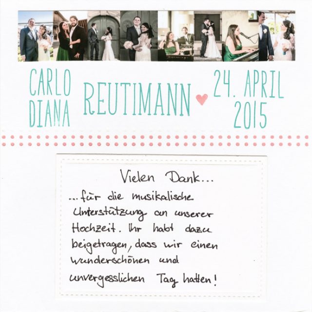 Carlo und Diana Dankeskarte 2015